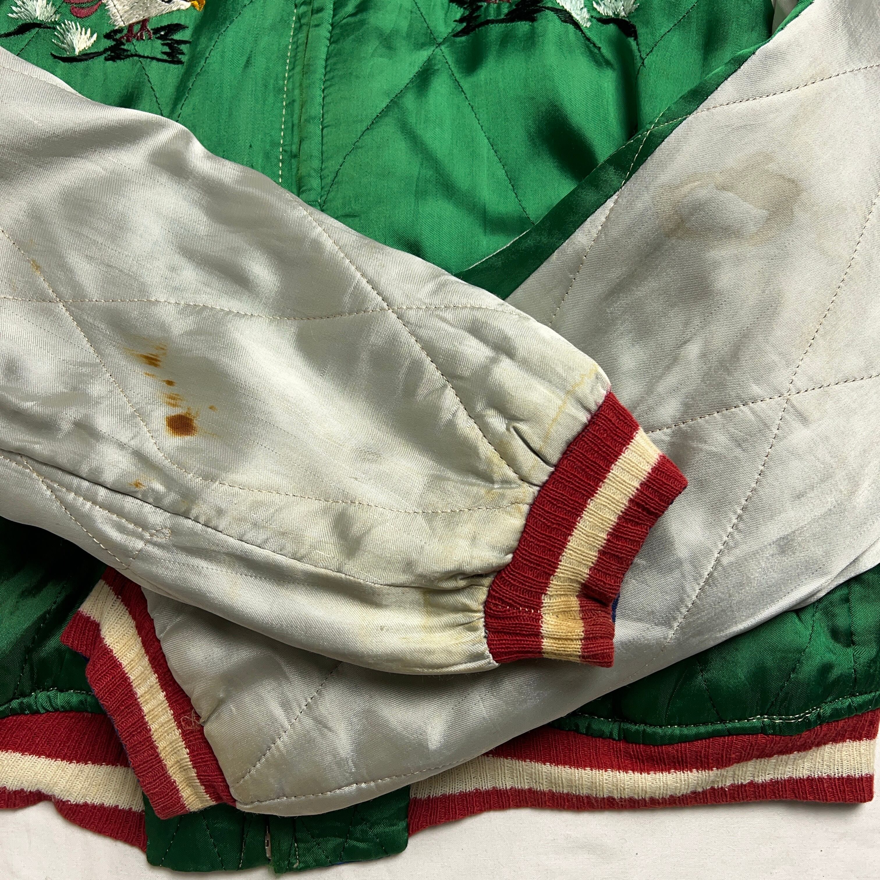 ヴィンテージ 50s スカジャン リバーシブル キルティング ミツワジッパー 1950's SUKAJAN Souvenir Jacket Big Size 50年代 スカジャン 虎 鷲 鷹