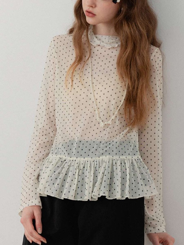 Polka Dot Ruffle Blouse