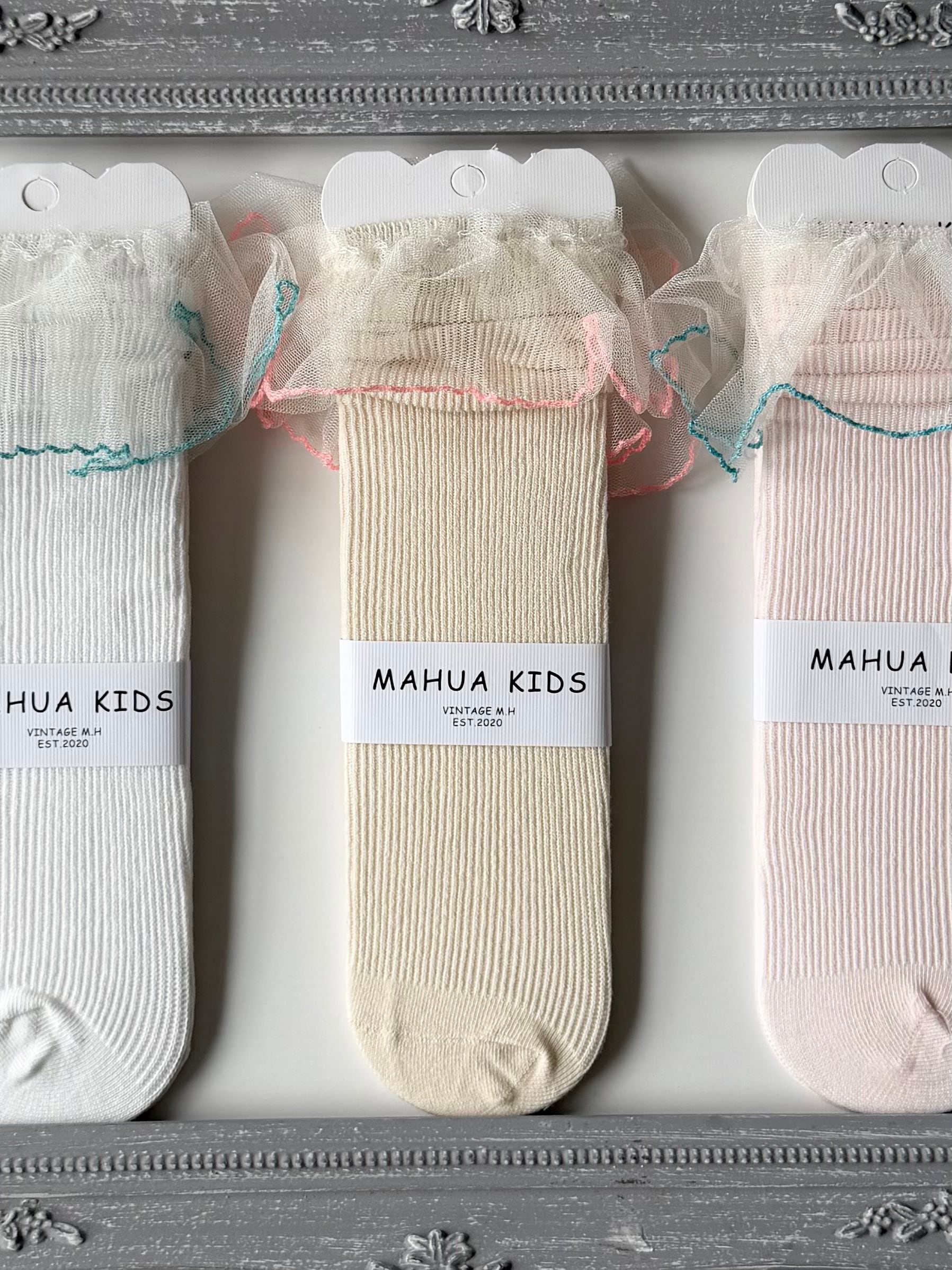 チュールフリル リブ free socks  4414