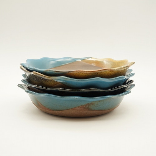 6寸丸鉢（波）【琉球焼 丸勇陶房】