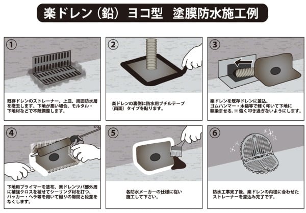 改修用ドレン 森工業 楽ドレン リープループ 鉛 ヨコ用 70用 鉛ドレン