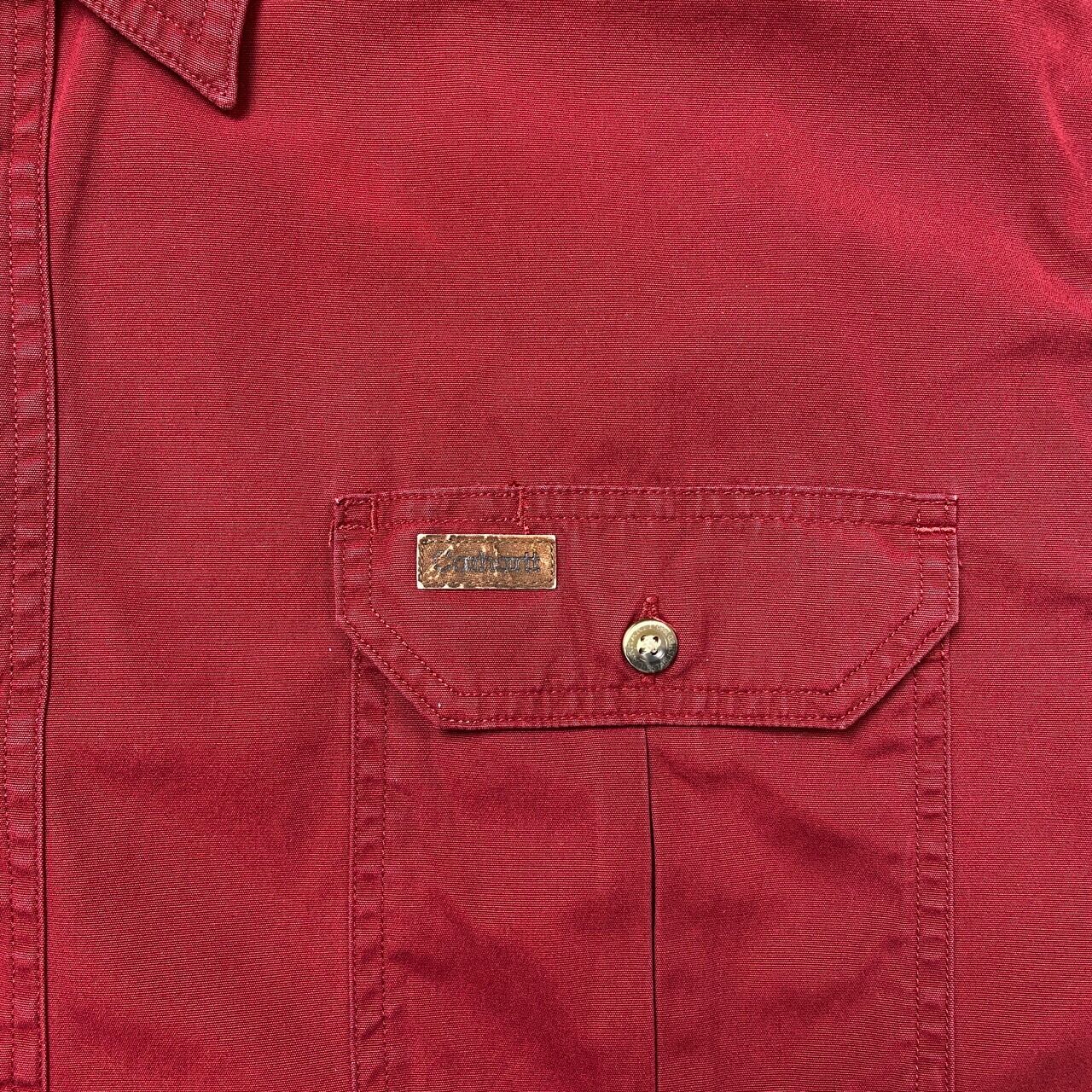 Carhartt カーハート 半袖ワークシャツ メンズ2XL 古着 えんじ 赤