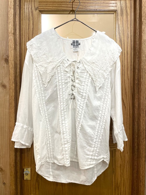 90s frill collar  cotton blouse   フリルカラー ブラウス【北口店】