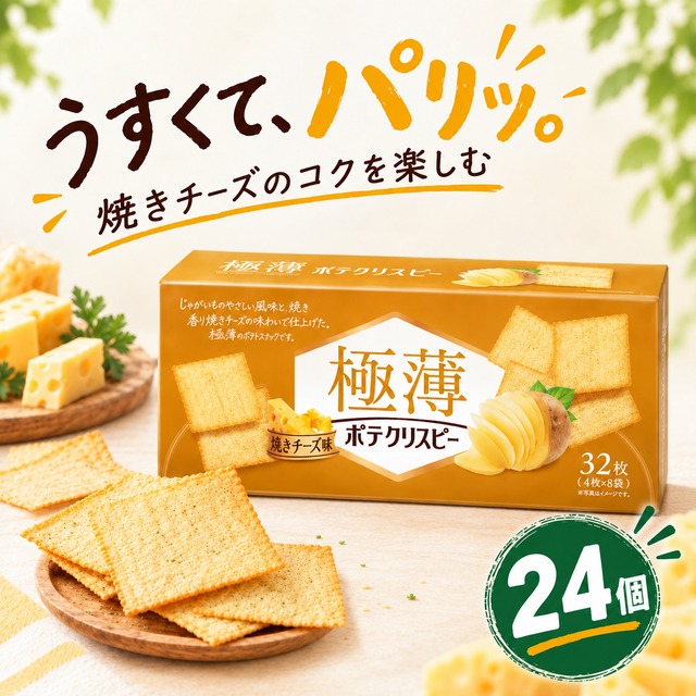 【ケース販売】メリーゴーランド 極薄ポテクリスピー 焼きチーズ味 80g×24個