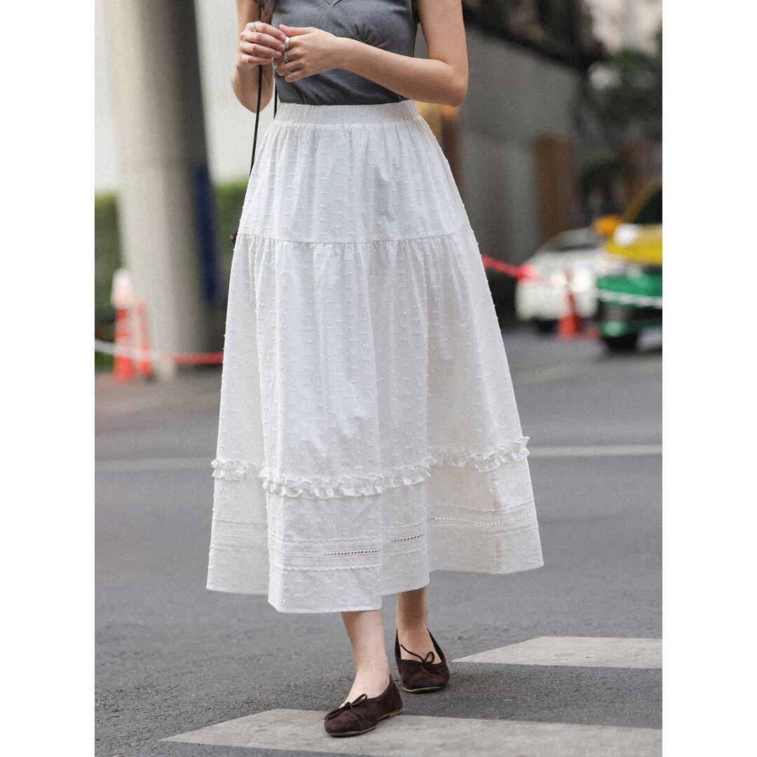 tiered frill long skirt