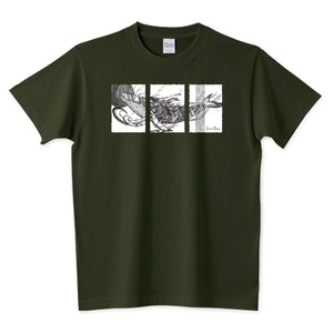 3面クジラ / 5.6オンスTシャツ (Printstar)