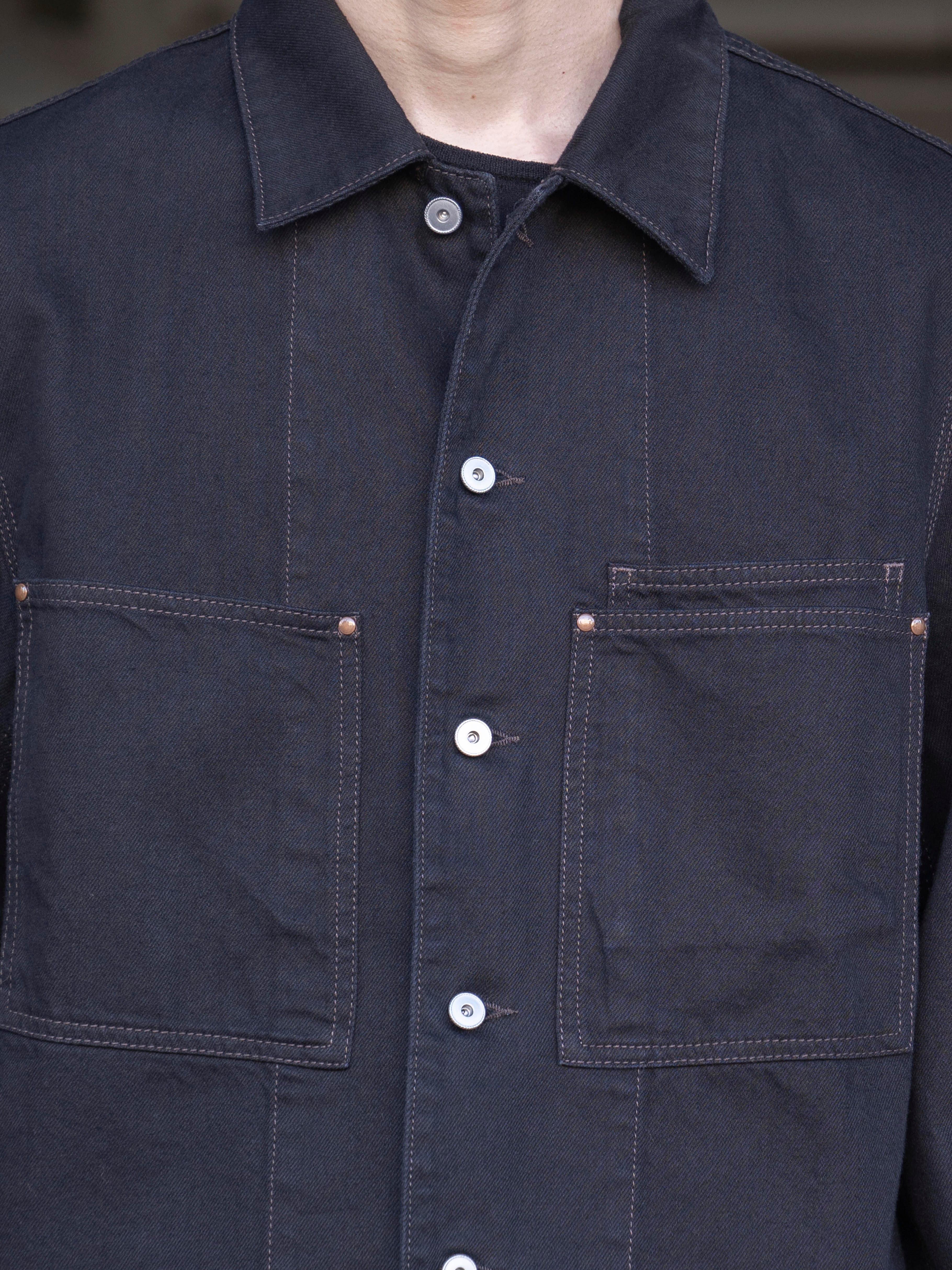 LEMAIRE WORKWEAR OVERSHIRT BLACK OV1024 LD1064 | BEST PACKING STORE