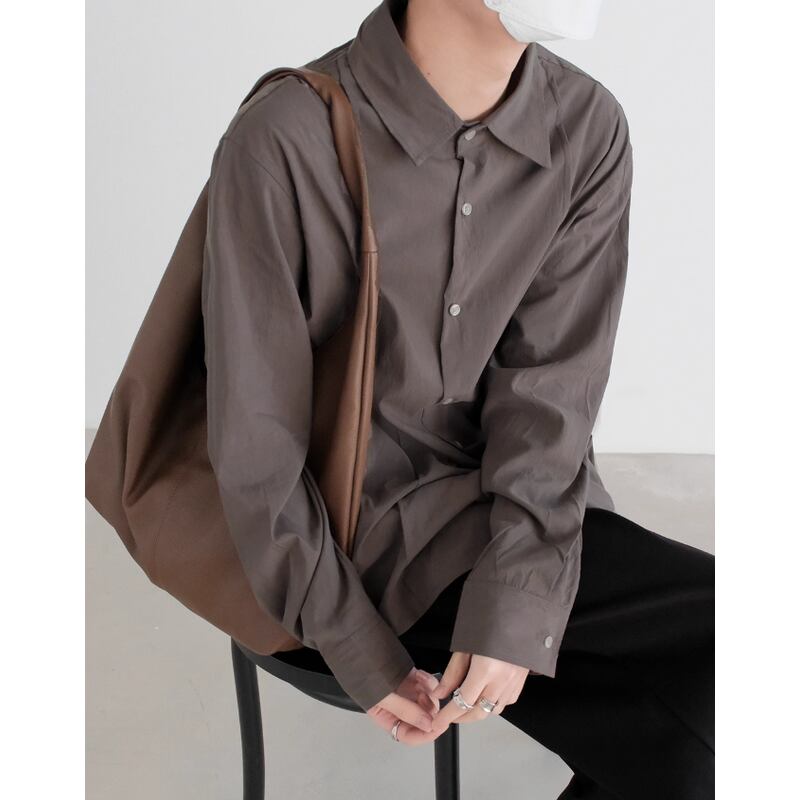 button-down long sleeve oversized shirt mr0411