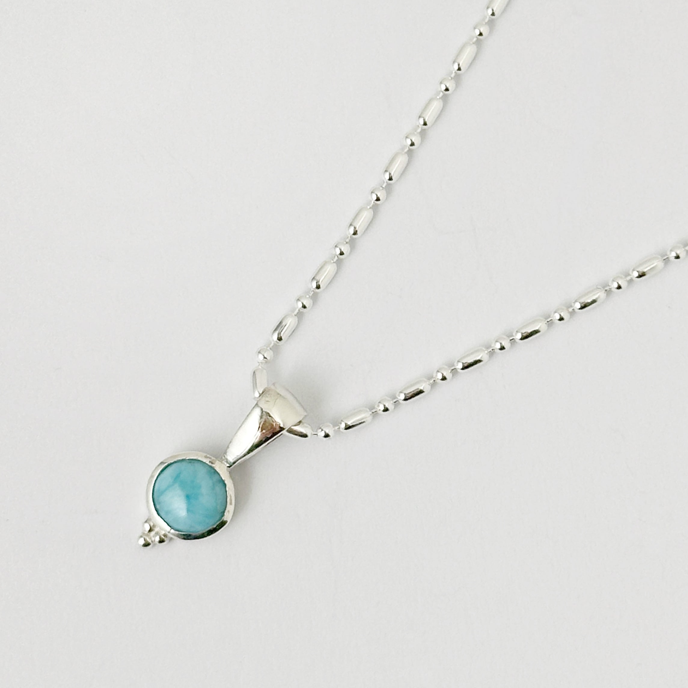 ラリマー プチ ラウンド ペンダント