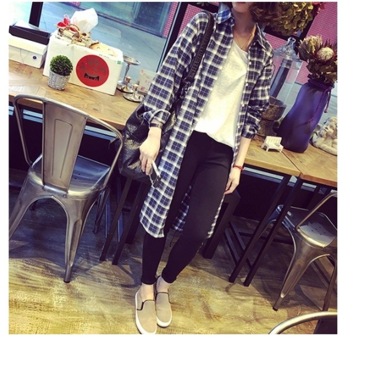 チェック柄シャツレディース 韓国 オルチャン シャツ レディース 