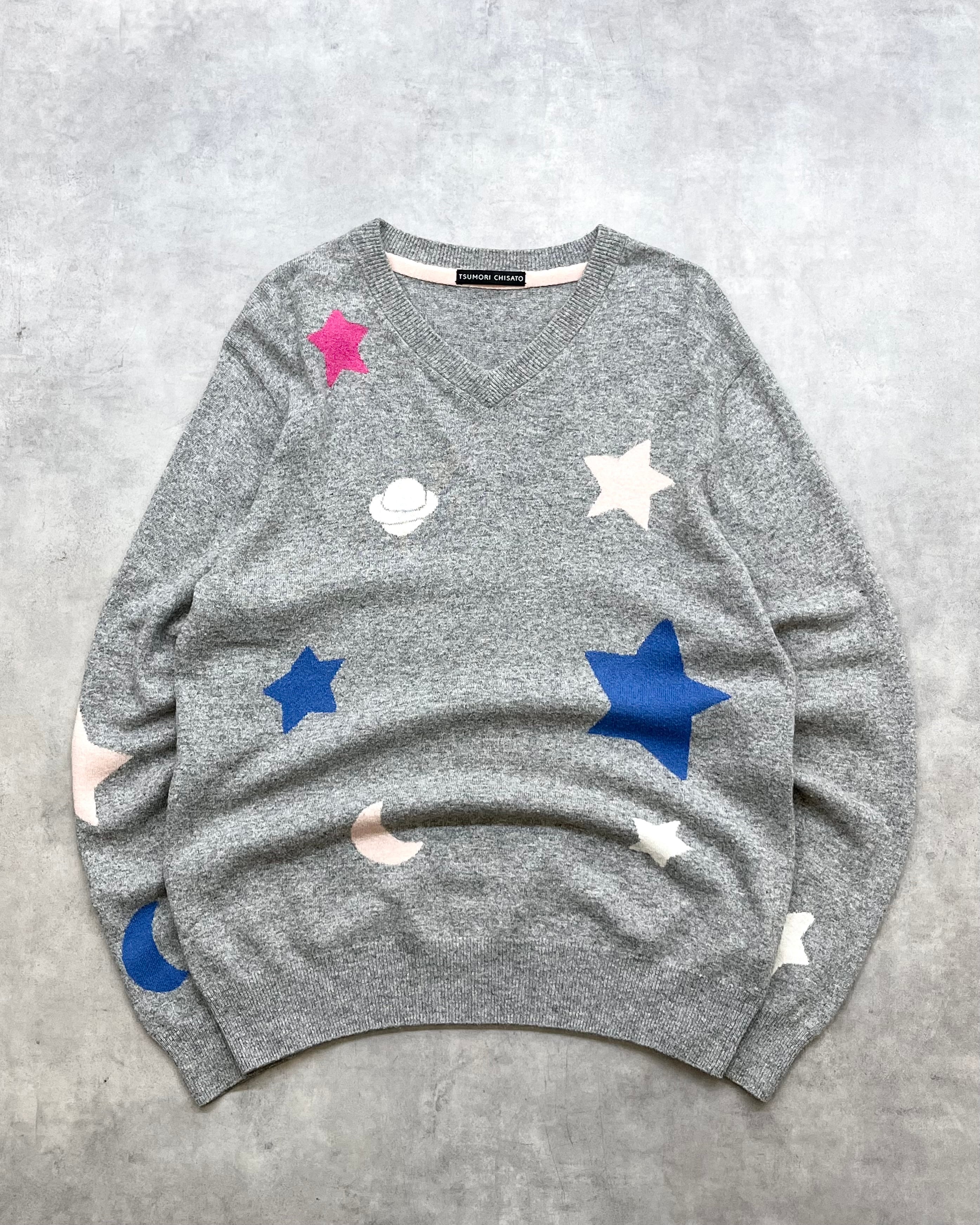 2009AW TSUMORI CHISATO "Planet" V-Neck Knit