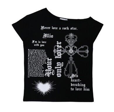 ☆aespa カリナ 着用!!【ILLIO】LOVER ONE SHOULDER T-SHIRTS ☆aespa カリナ 着用!!【ILLIO】LOVER ONE SHOULDER T-SHIRTS