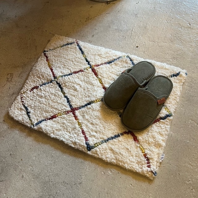 India Ortega mat 3color　インド　オルテガマット　90×60cm　全3色　ブラック　グリーン　ベージュ　玄関マット　チマヨ柄　ネイティブ柄　アメリカン
