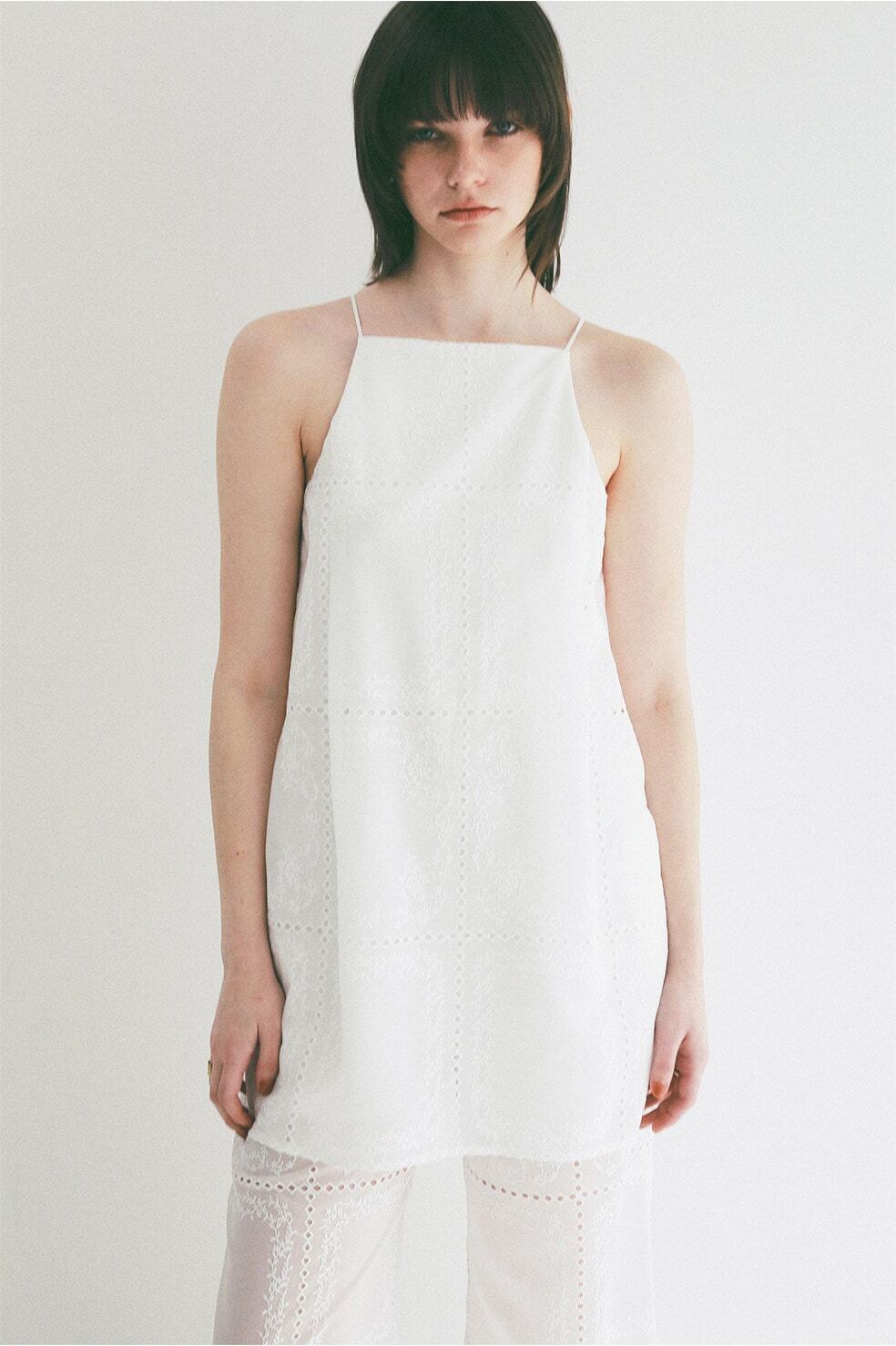 CLANE EMBROIDERY LACE CAMI ALL IN ONE 3色展開 | FLICKA ASHIYA