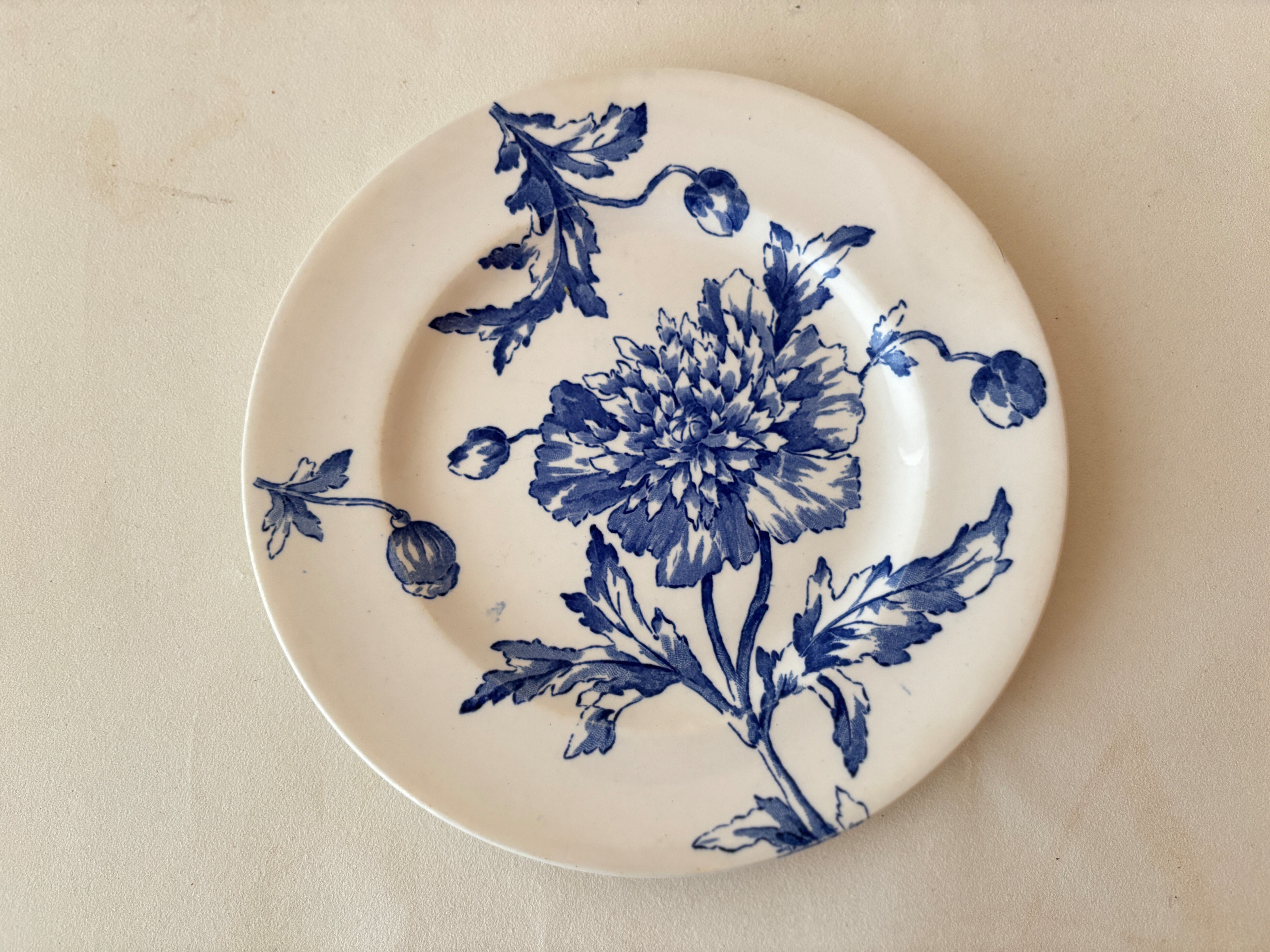 【1点限定】Longwy ロンウィ 大花とつぼみのデザートプレート