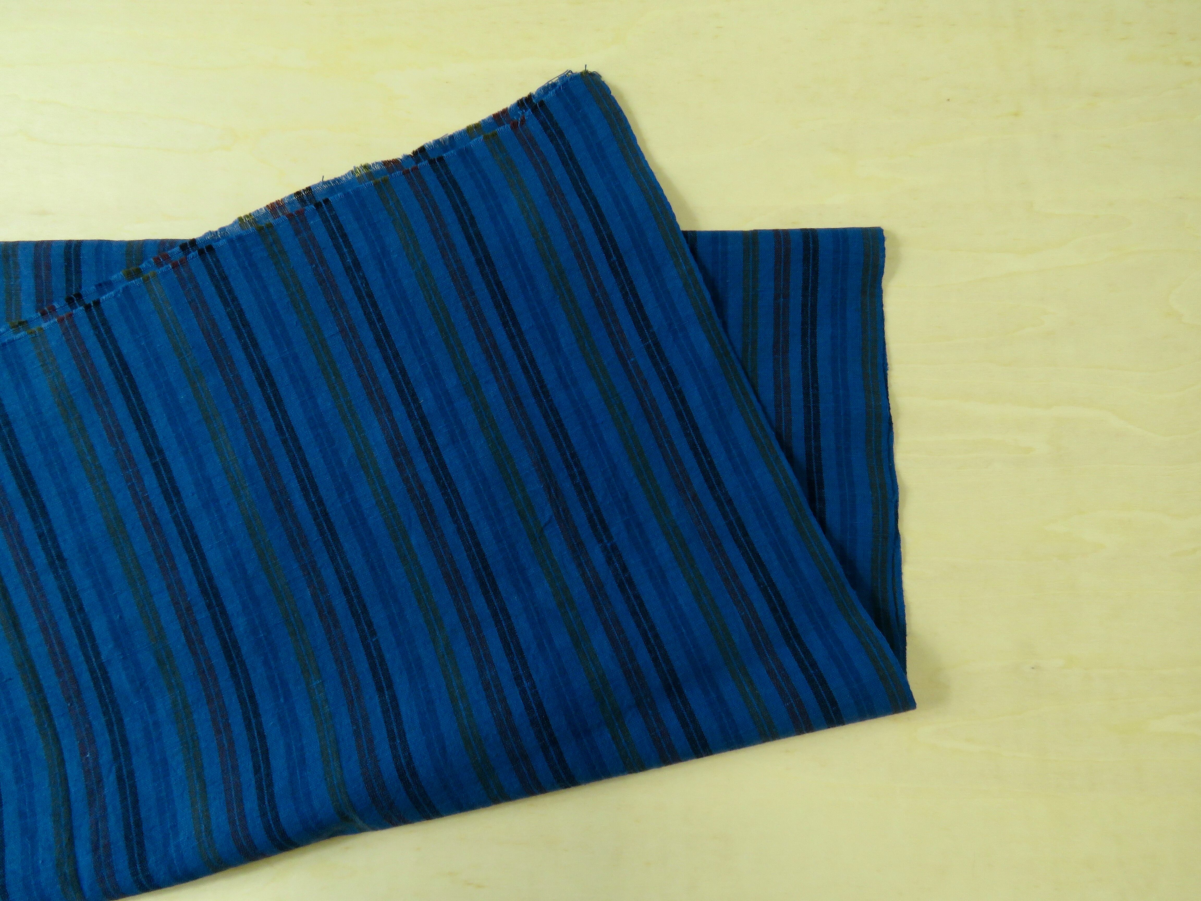 遠州浴衣 ネッカチーフ  紺青(こんじょう)色 遠州縞