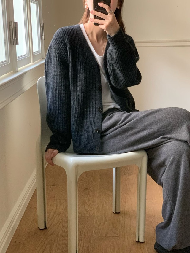 (予約) fl lanel / Loose cashmere cardigan 2color