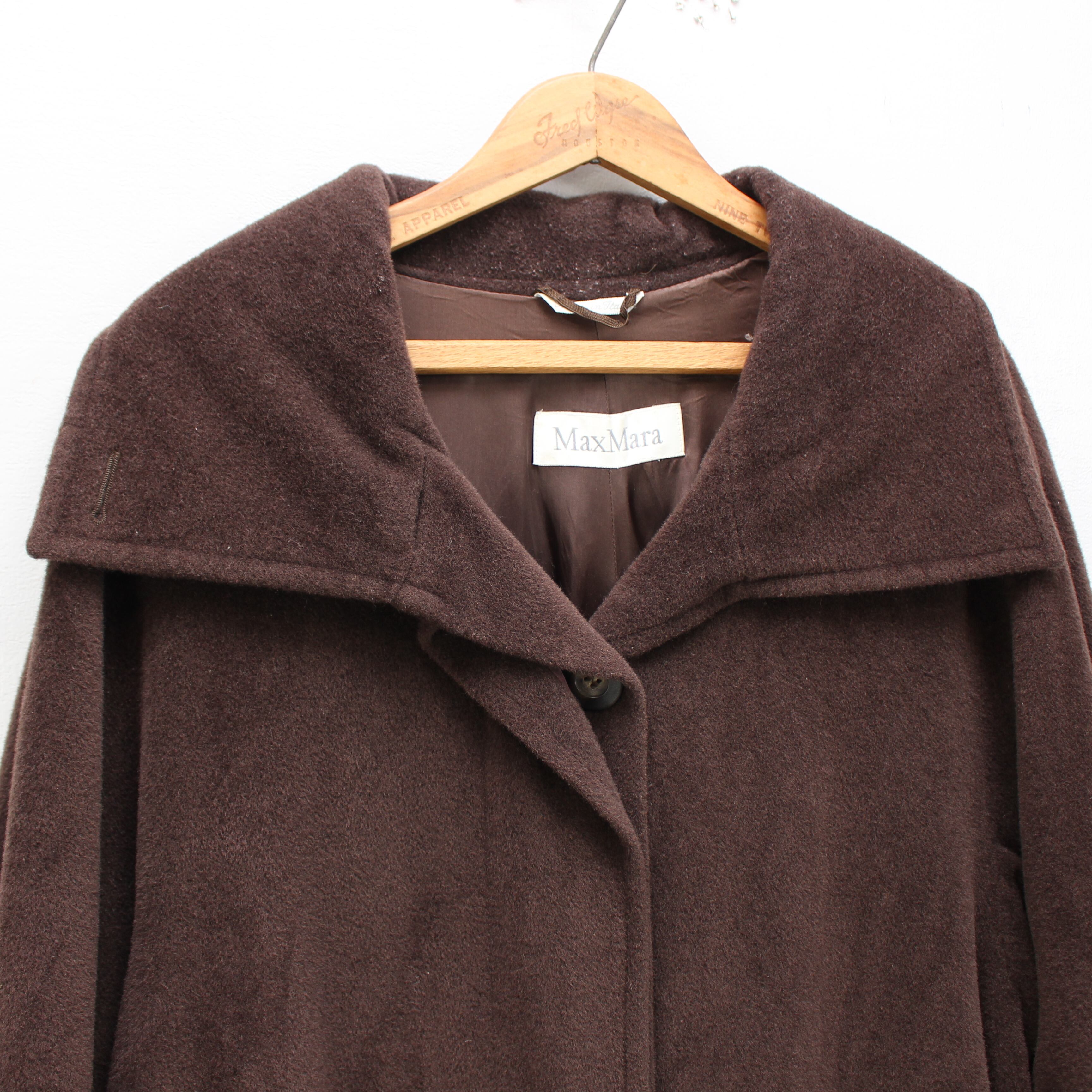 MAX MARA WHITE TAG WOOL OVER COAT MADE IN ITALY/マックスマーラ白