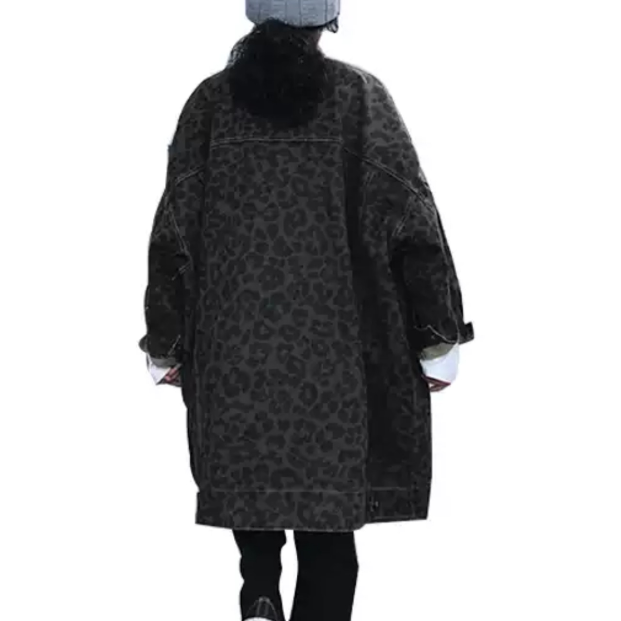Leopard-print cargo coat (ME481)