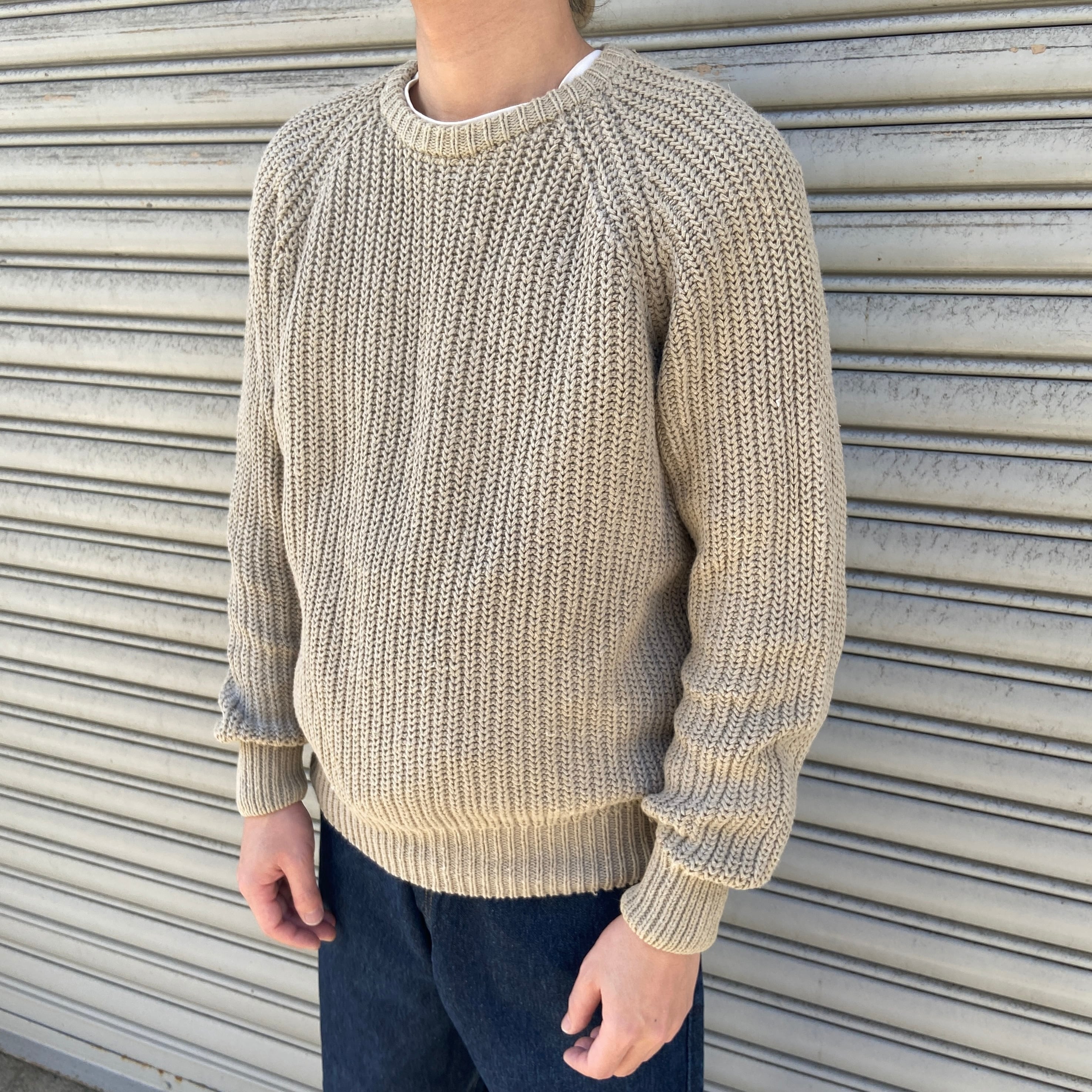 80s GAP OLD GAPリブ編みニット セーター ベージュ ベージュ M 80s GAP OLD GAPリブ編みニット セーター ベージュ ベージュ M
