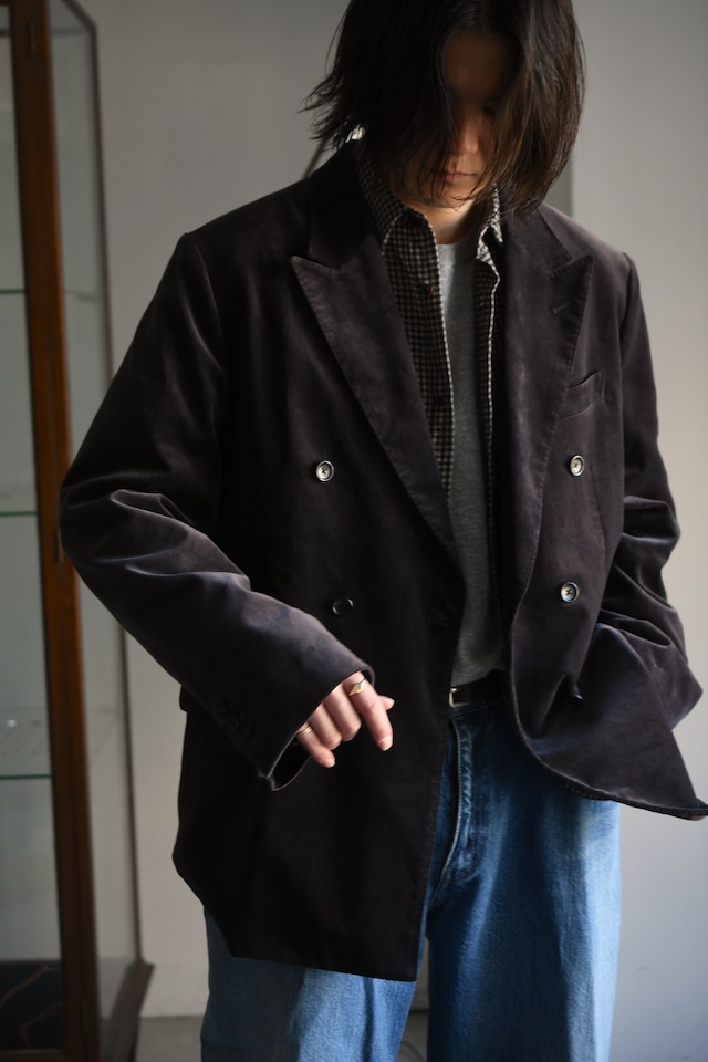 blurhms / Fade Velvet Double-breasted Jacket (FadeCharcoal)