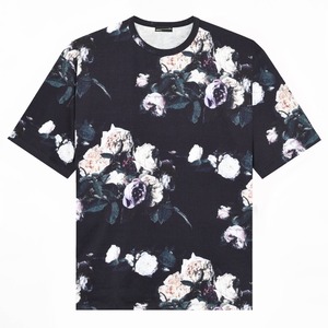 LAD MUSICIAN【ラッドミュージシャン】PAINT FLOWER SUPER BIG T-SHIRT ( 2323-715 / DARK NAVY:SIZE:FREE)