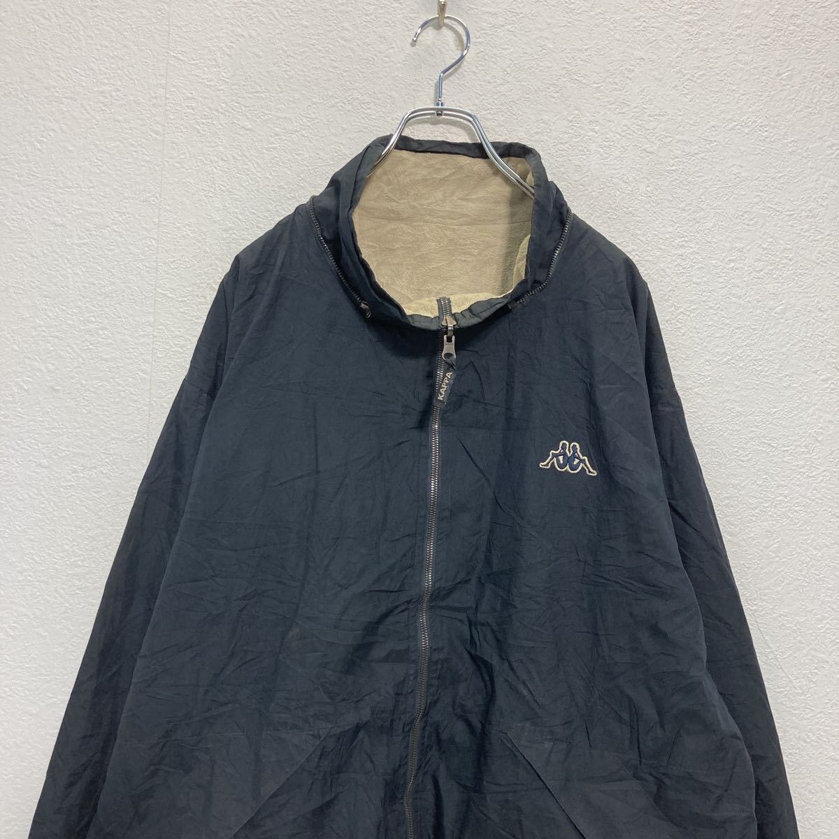 Kappa ジップアップ リバーシブル ジャケット XL〜 ナイロン ブラック