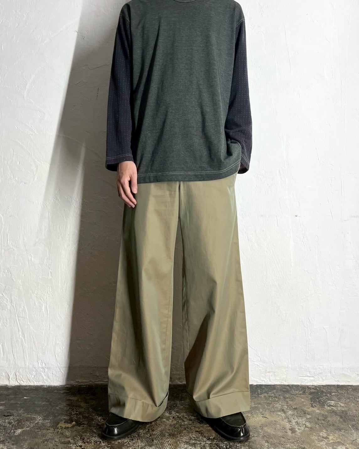 04SS tricot COMME des GARCONS Cotton Gabardine Wide Slacks