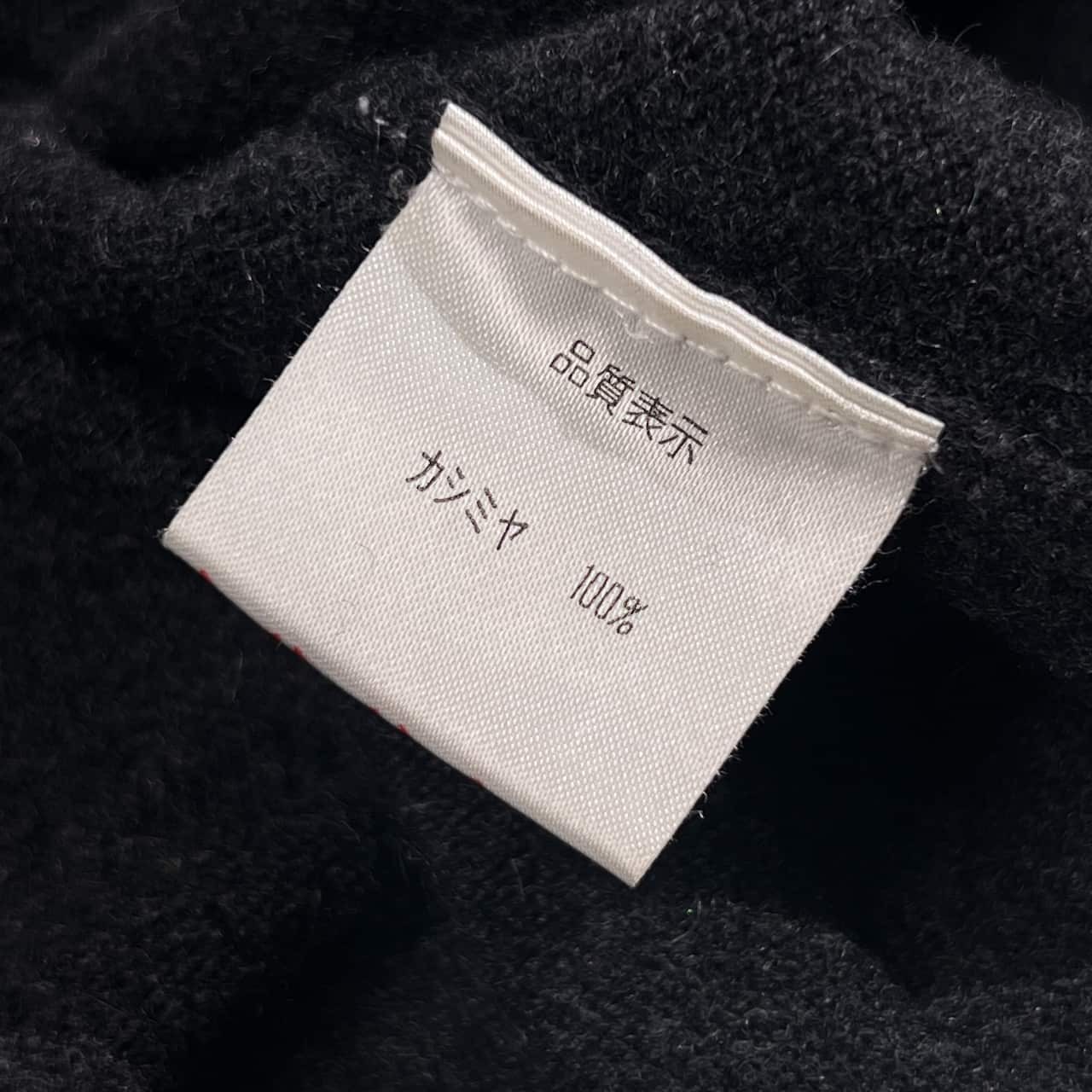 カシミヤ100% ALLEGREZZA アレグレッザ 犬柄 ドッグ タートルネック ニット セーター L /チャコール系 レディース