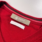カシミヤ混 nano universe ナノユニバース ハイゲージ ニットセーター サイズ S /レッド/男女でも