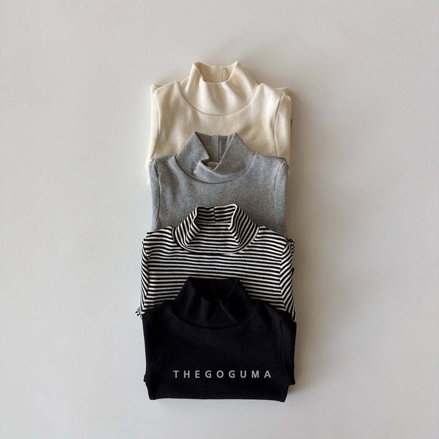 【取寄】THE GOGUMA ふんわりボーダータートルネックTシャツ｜冬服｜韓国子供服