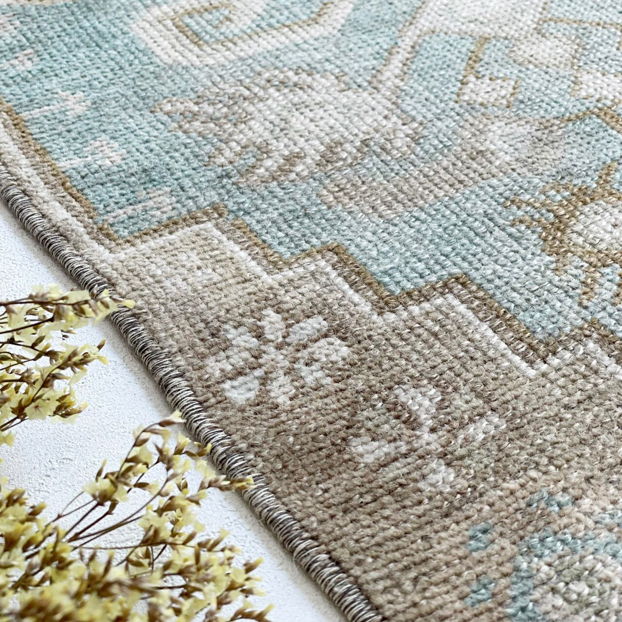 ヴィンテージラグ｜スモール vintage rug small * ミスティックグリーン mystic green 46×88