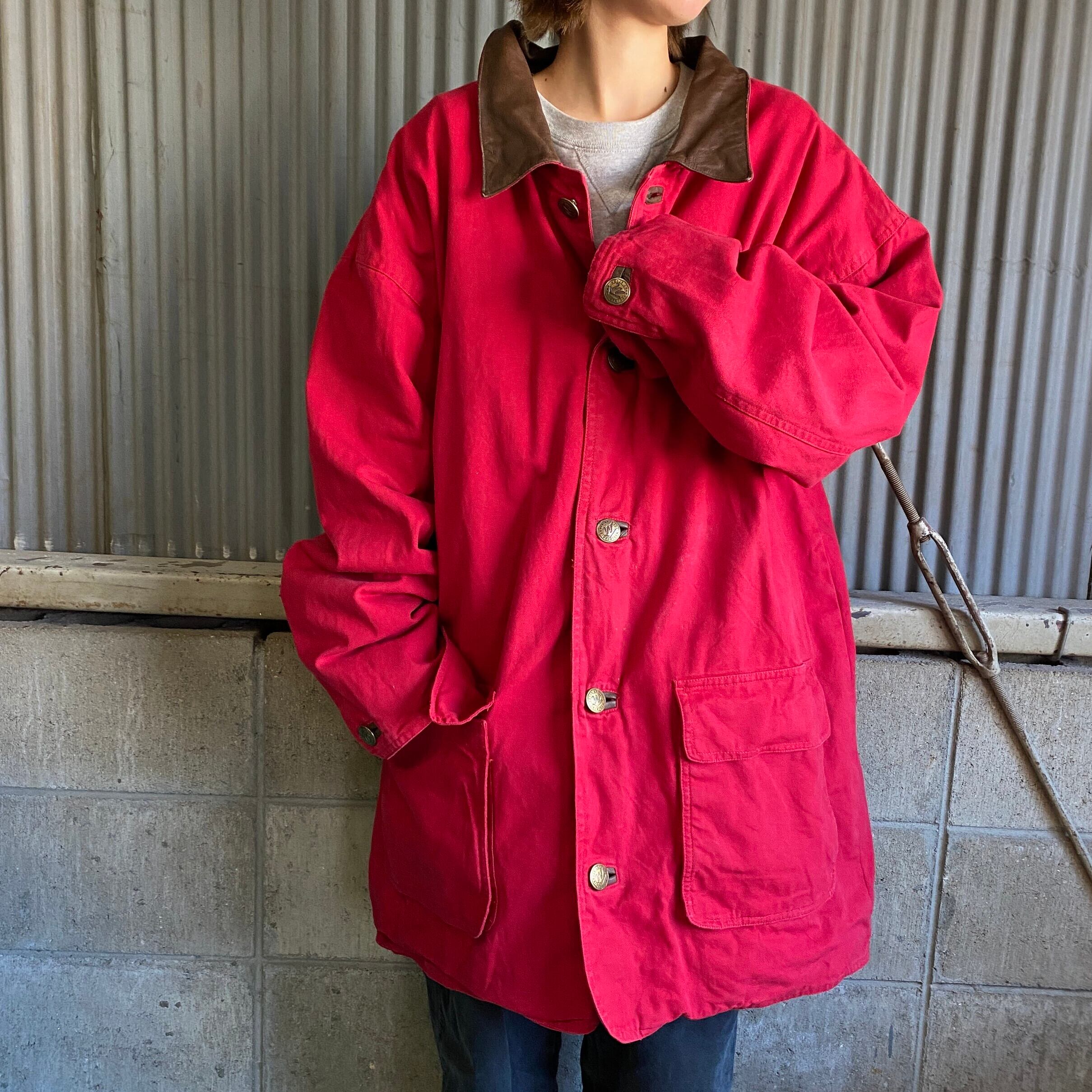 Marlboro Country Store マルボロカントリーストア ハンティングジャケット メンズxl 古着 襟レザー レッド 赤色 ワークジャケット Cave 古着屋 公式 古着通販サイト Marlboro Country Store マルボロカントリーストア ハンティングジャケット メンズxl 古着 襟レザー レッド 赤色 ワークジャケット Cave 古着屋 公式 古着通販サイト