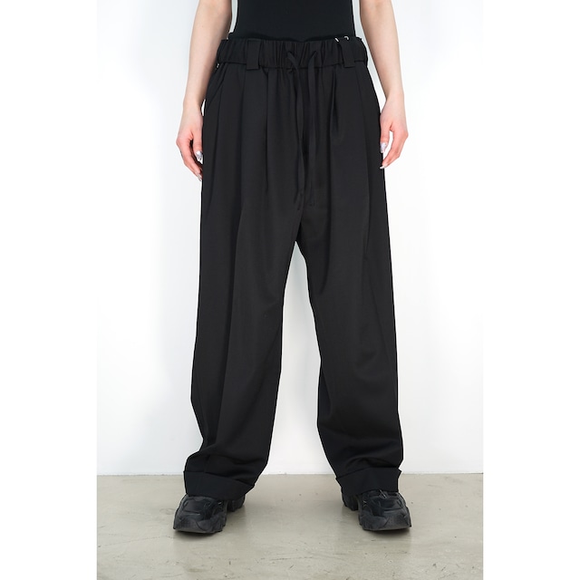 [Blanc YM] (ブランワイエム) BL-23S-WET Wide Easy Trousers (black)