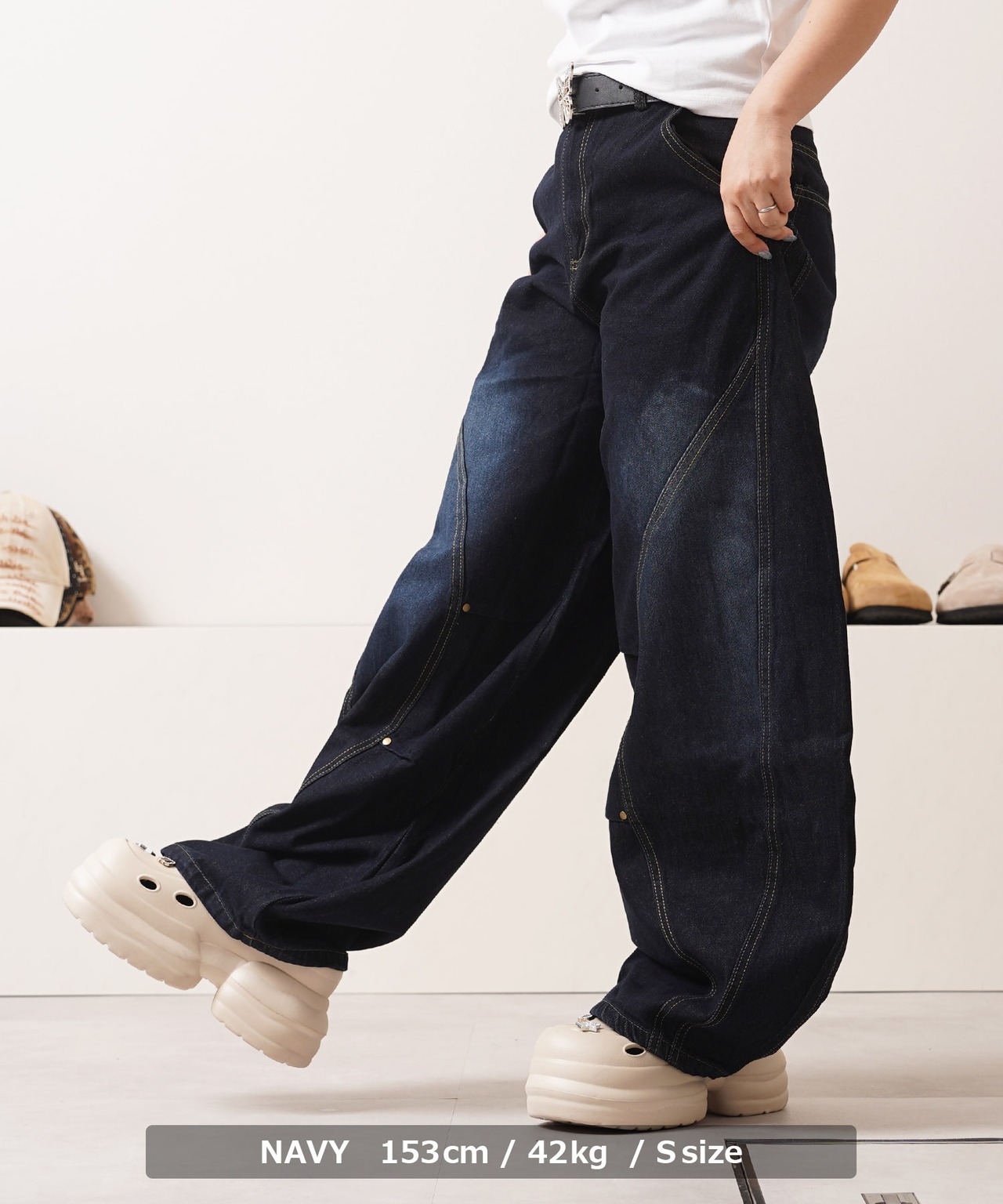 ◆ワンウォッシュ バレルレッグ ジーンズ◆gt-514052