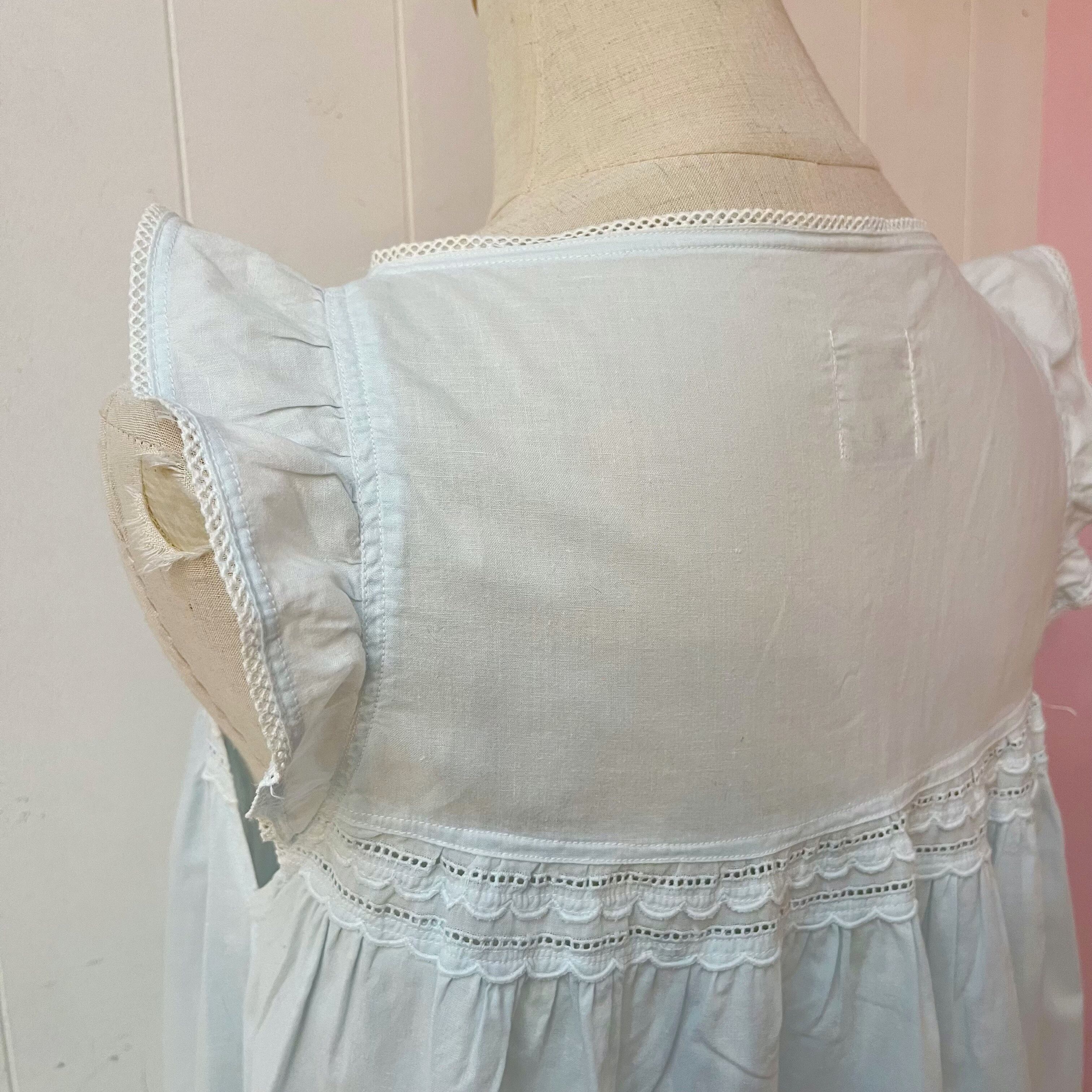 light blue sleeve less one-piece