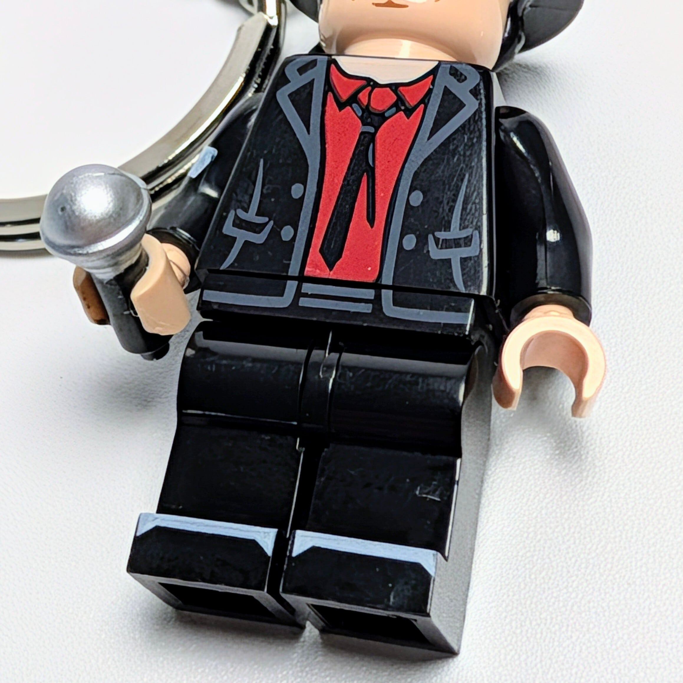 ★ブロックフィギュアキーホルダー★【 Michael Jackson / マイケル ジャクソン 】Dangerous ver.〚アメリカン雑貨 アメトイ〛