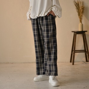 west shirring check pants 02110050