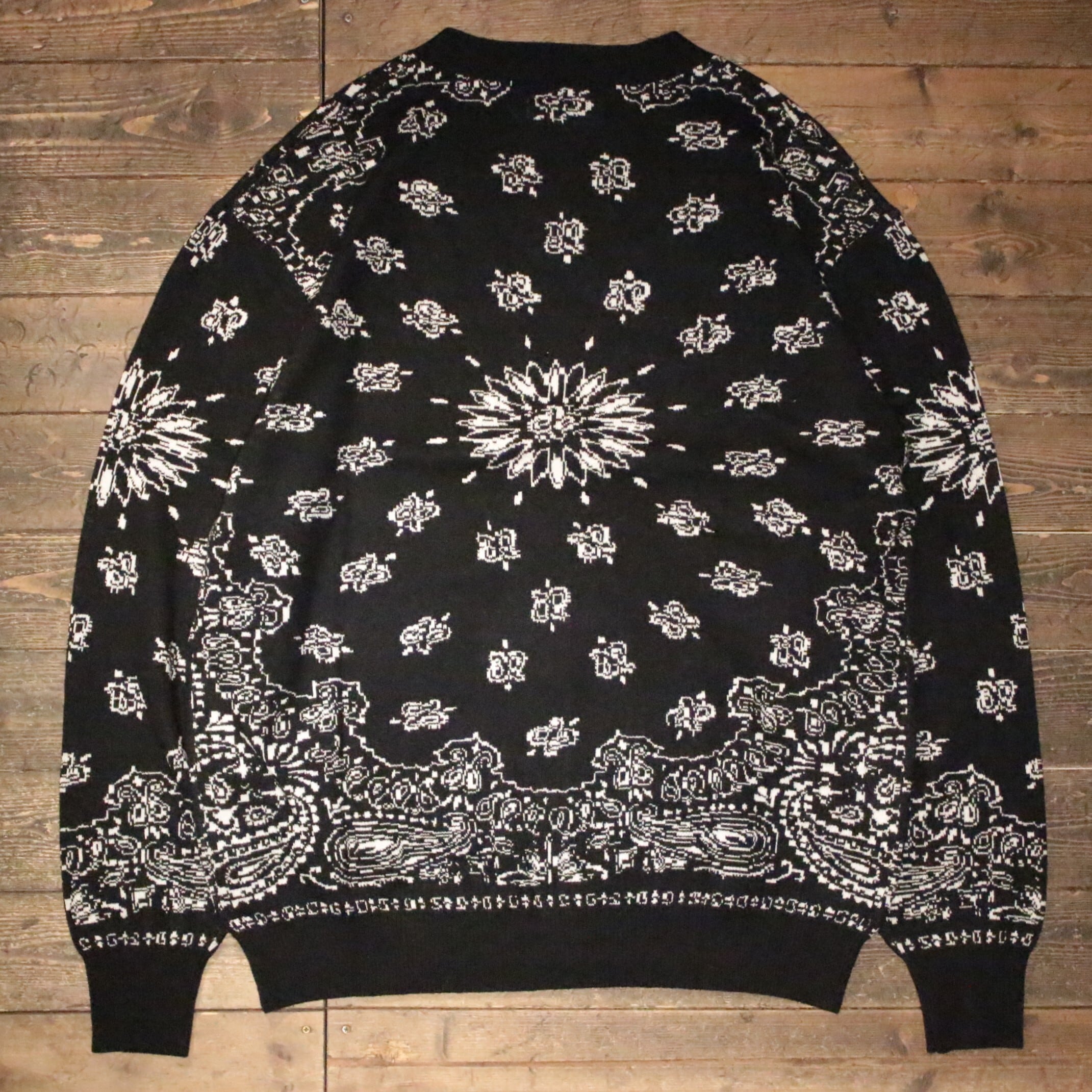 HIDE AND SEEK】Bandana Cardigan -BLACK/WHITE (ハイドアンドシーク