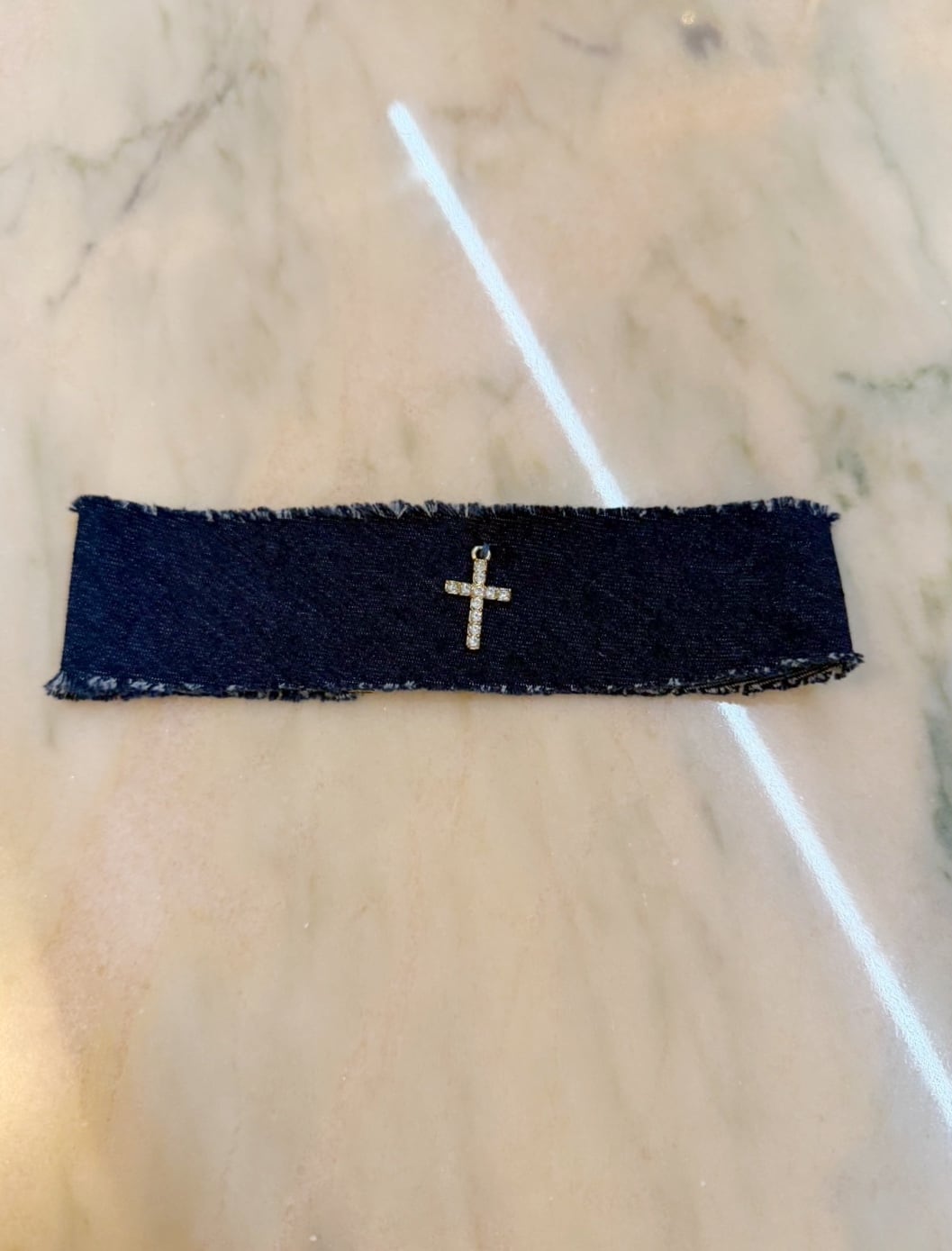 Denim choker