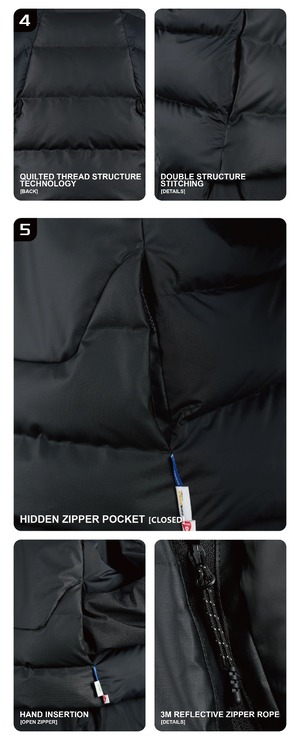 REINDEE LUSION 25AW プリマロフトゴールド ダイアゴナルジップ 防水キルトベスト