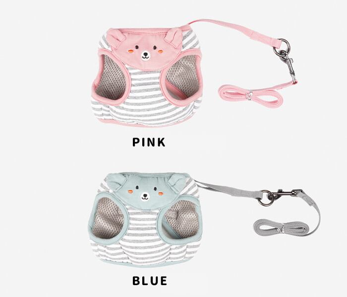 【SALE】 クマちゃんハーネス&リードセット 2color / 犬 犬用 ハーネス 小型犬 中型犬 ドッグウェア ペット用品 胴輪 犬用リュック