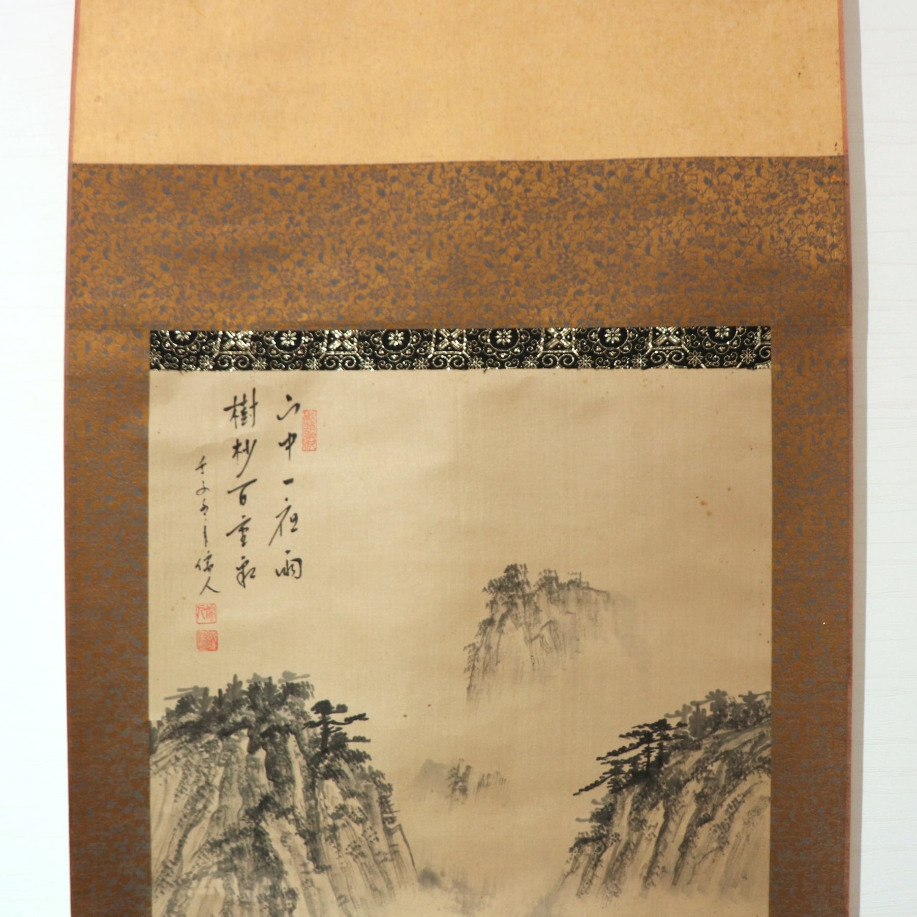 山水・儒人・掛け軸・掛軸・水墨画・No.200926-172・梱包サイズ100