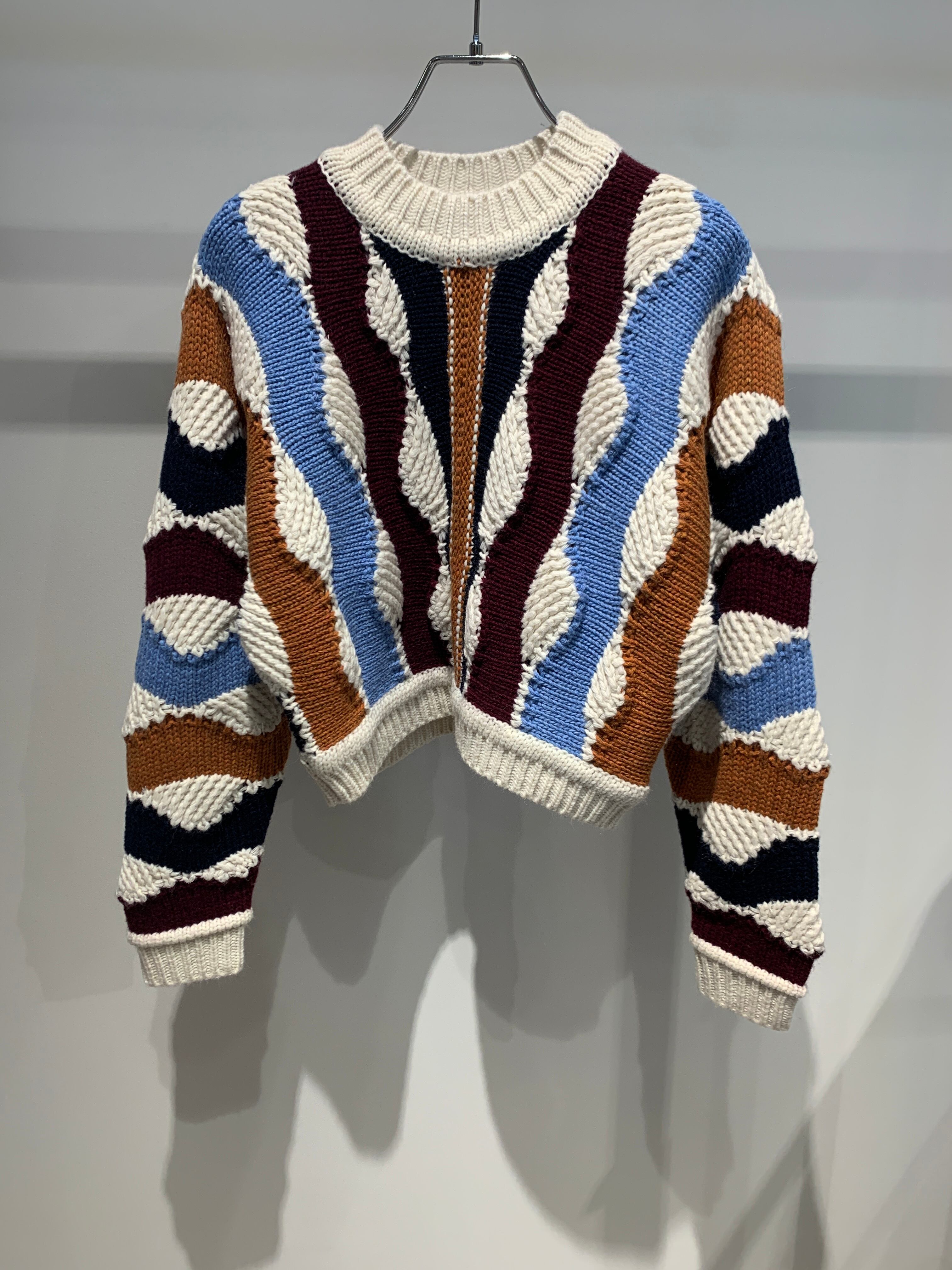 wave pattern cropped tops