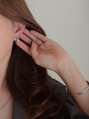 S925 シルバーフラワーフープピアス