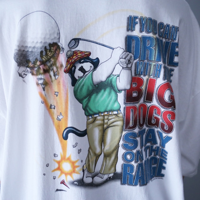 "BIG DOGS" back printed XXL super over silhouette h/s tee