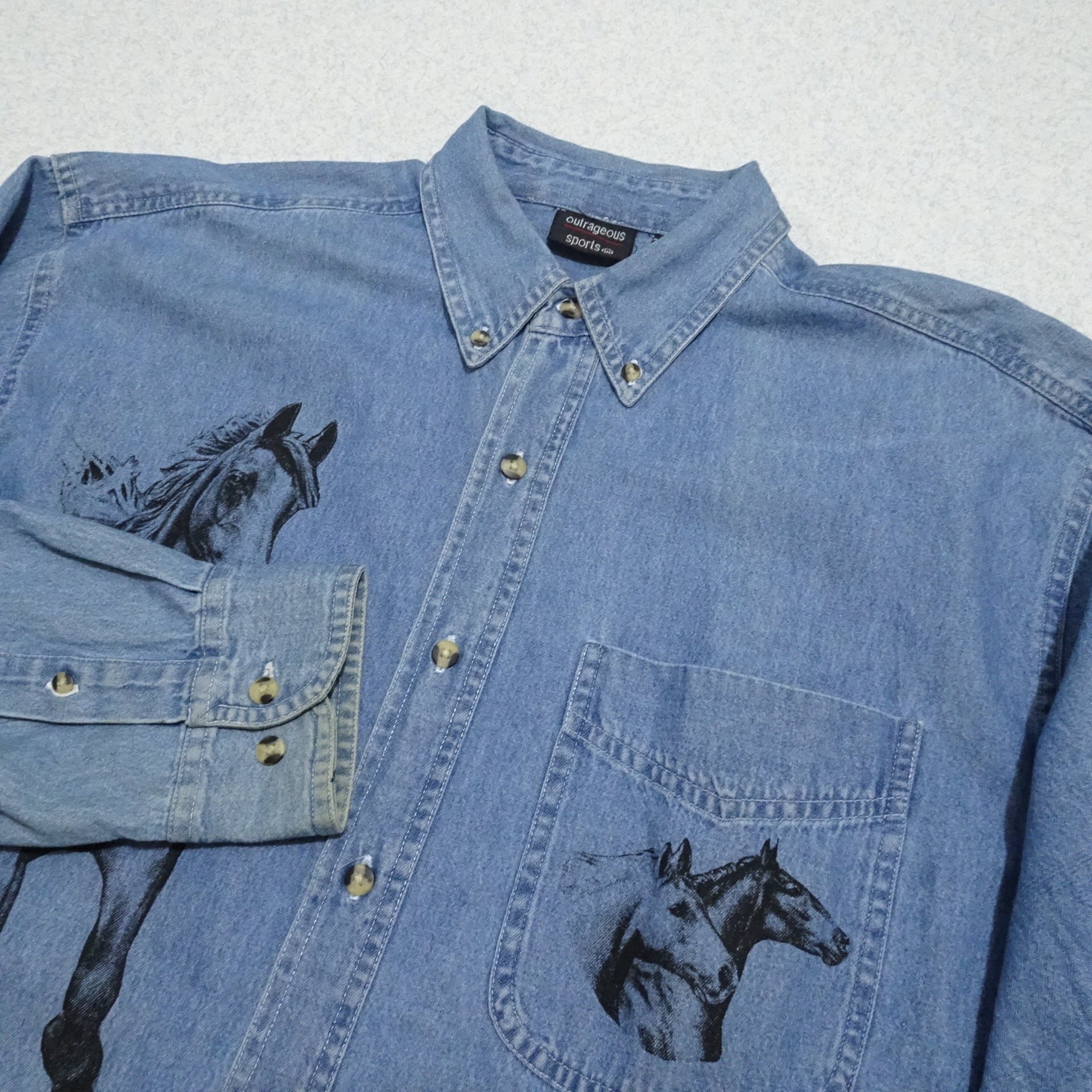 90s- インド製 Ralph Lauren ラルフローレン 長袖シャツ BLAKE