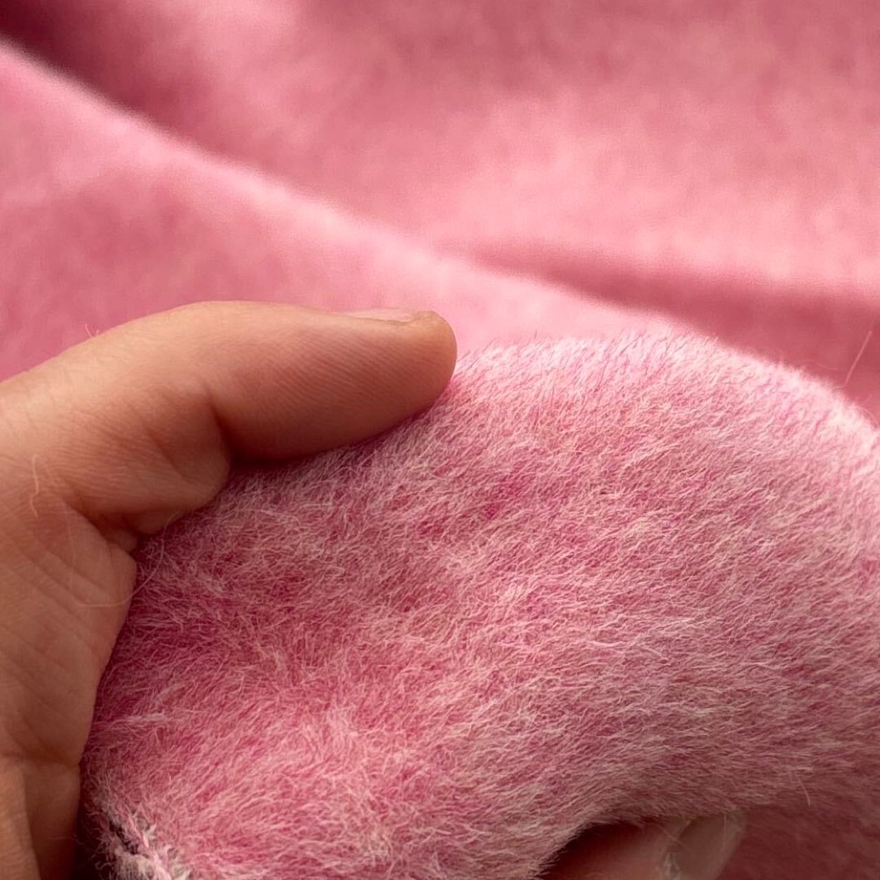 ★TC501◆2m◆ウール100%シャギー生地◆いちごミルク