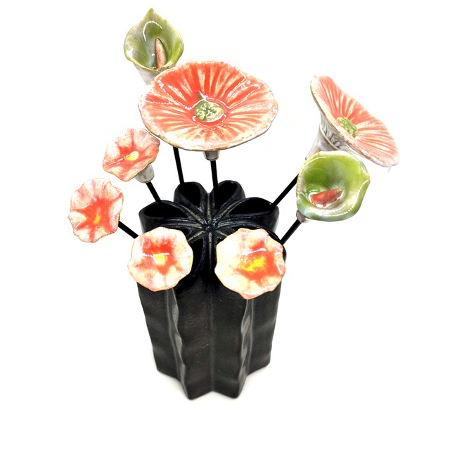 - 陶器のお花ピック - S