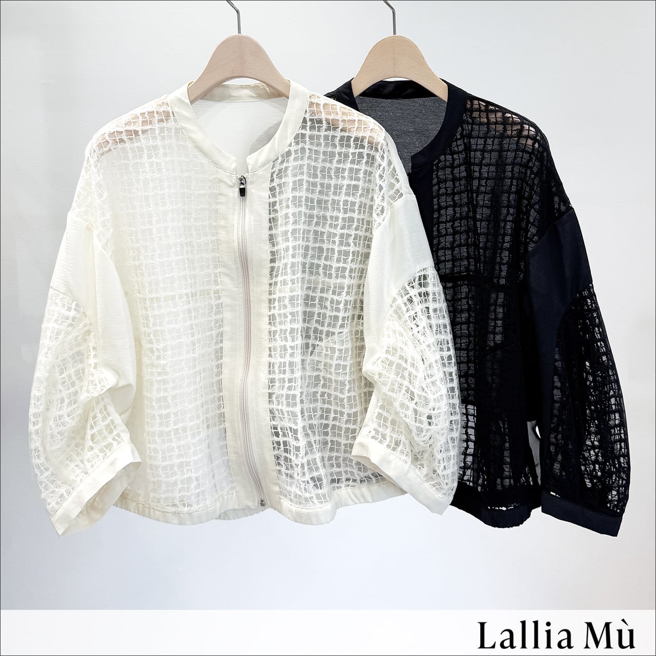 Lallia Mu ハーフスリーブダブルジャケット 2612261 Off/yellow/black